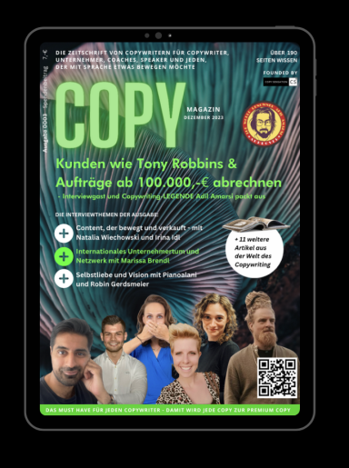 Titel Cover des Copy Magazins